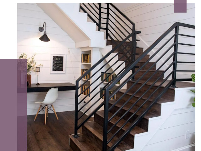 Перила для лестницы в доме в Ефремах от 7428 руб. — ПРОЛЁТ-Фрм