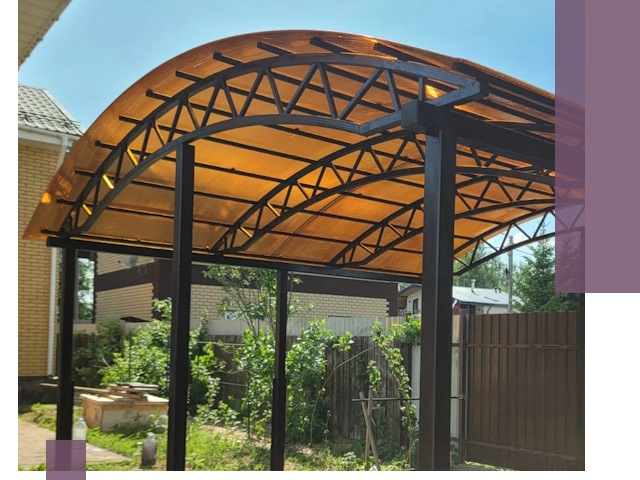 Изготовление навесов под ключ в Ефремах из качественных материалов