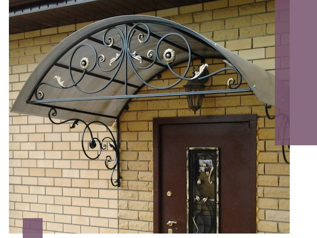 Изготовление козырьков из металла под ключ в Ефремах