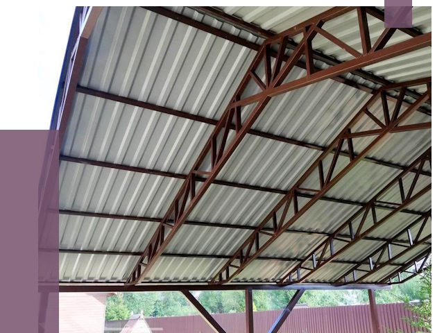 Навесы из профнастила в Ефремах от 7376 руб. | ПРОЛЁТ-Фрм