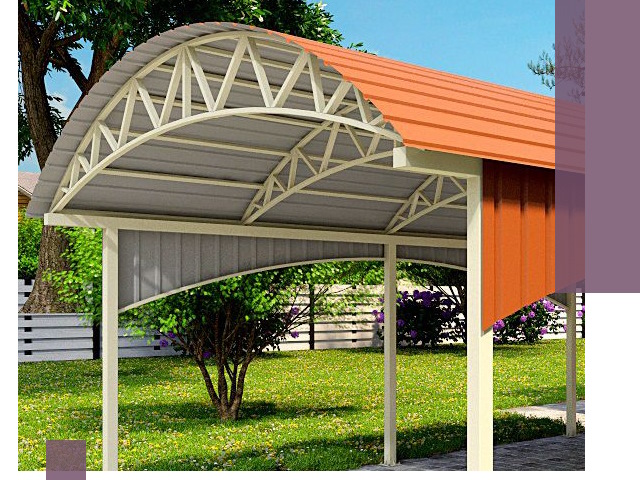 Навесы из профнастила под ключ в Ефремах — установка и монтаж