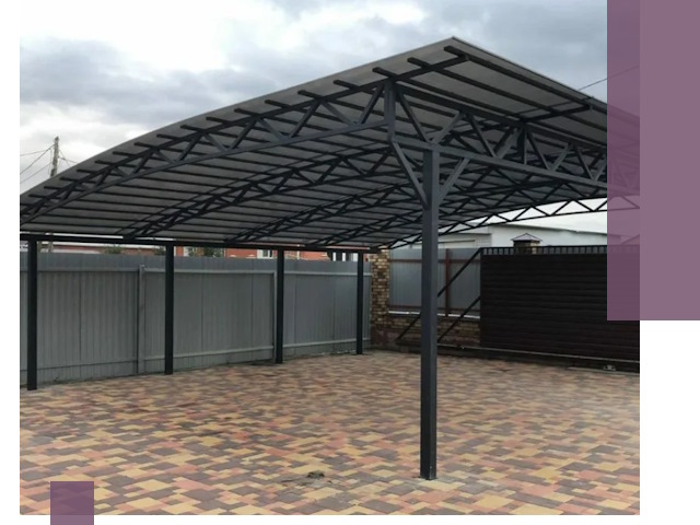 Металлические навесы под ключ в Ефремах — изготовление и монтаж