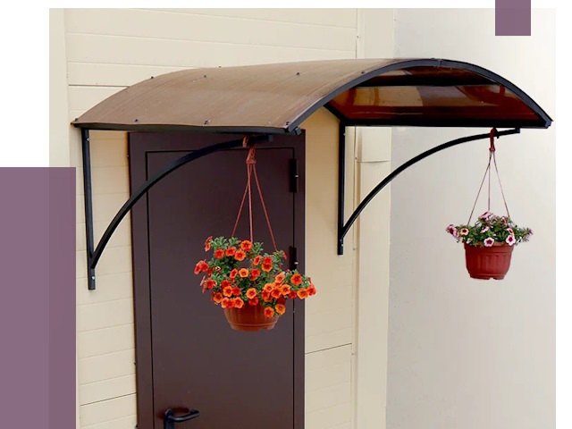 Козырьки над входом в Ефремах от 14855 руб.  | ПРОЛЁТ-Фрм