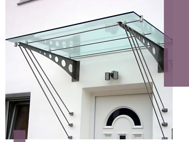 Козырьки над входом под ключ в Ефремах — изготовление и монтаж