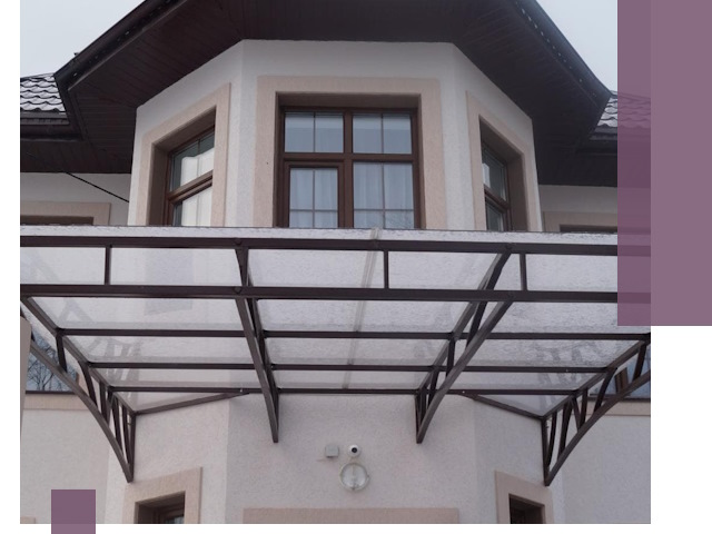 Козырьки из поликарбоната под ключ в Ефремах