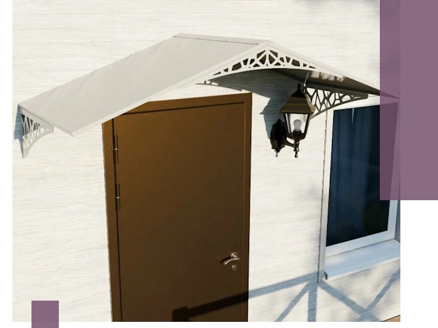 Металлические козырьки на входы и террасы в Ефремах