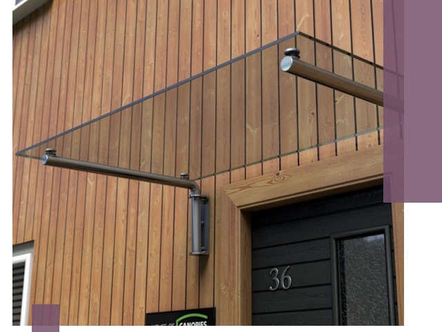 Стеклянные козырьки на входы и фасады в Ефремах