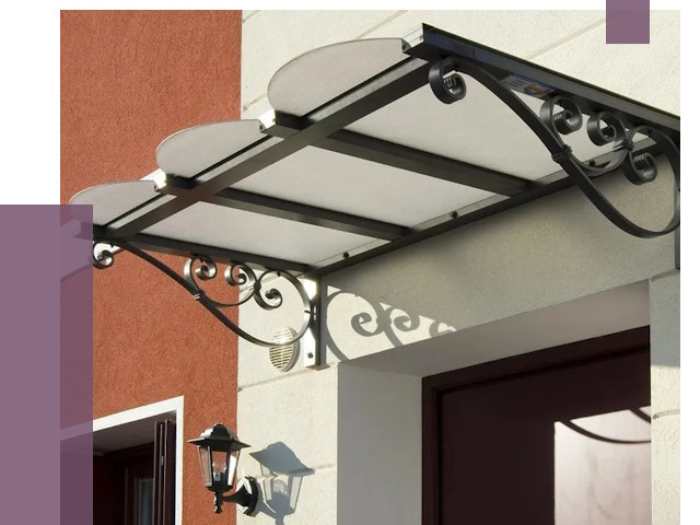 Односкатные козырьки в Ефремах от 8401 руб.  | ПРОЛЁТ-Фрм