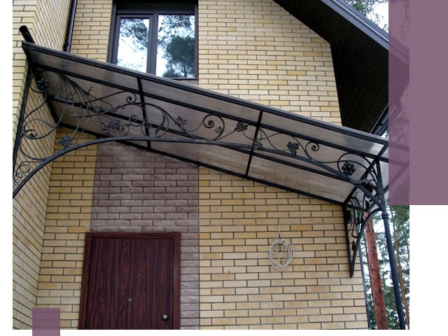 Односкатные козырьки из металла под ключ в Ефремах