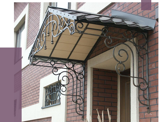 Двускатные козырьки в Ефремах под ключ от 12806 руб.