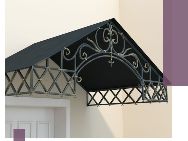 Двускатные металлические козырьки под ключ в Ефремах