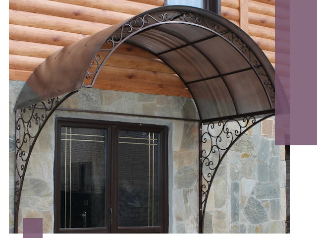 Арочные козырьки под ключ в Ефремах: изготовление и монтаж
